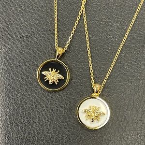 Bee Disc Necklace